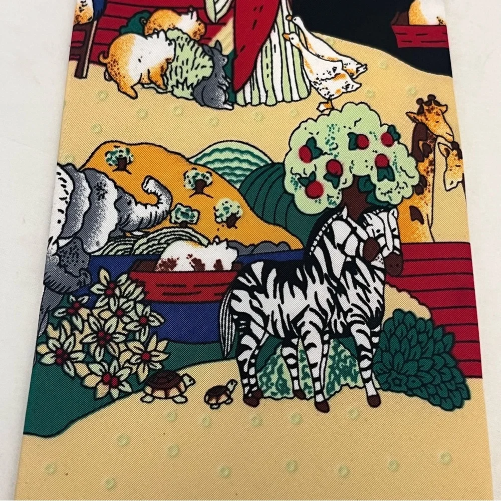 Parquet Noah's Ark Religious Themed Graphic Polyester Tie